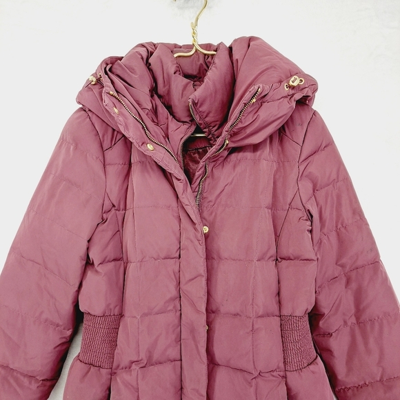 Cole Haan Signature in Burgundy Down Zip Up Winter Coat Z71 - Picture 4 of 11